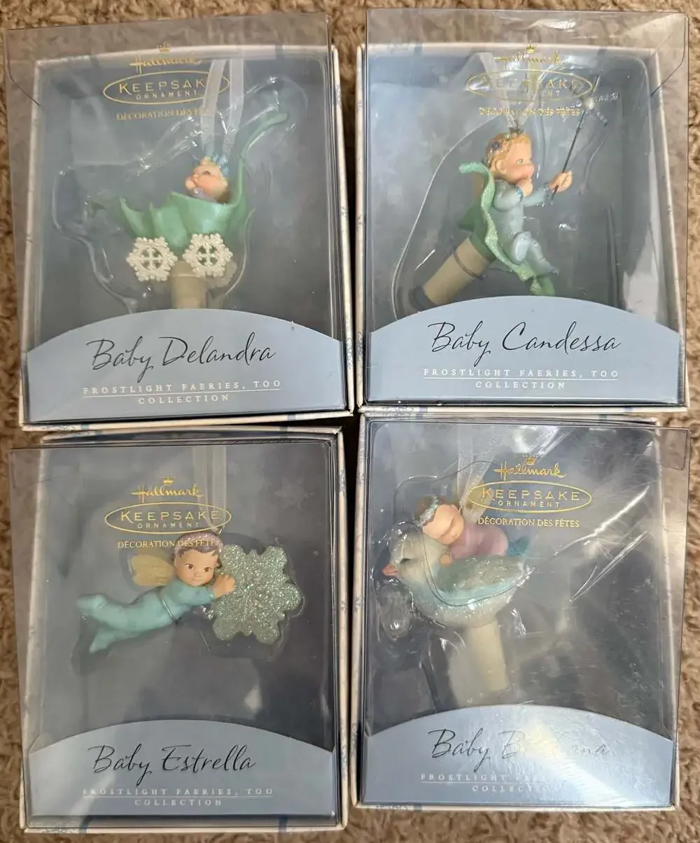 Hallmark Keepsake Ornament 4-Piece Set: Baby Delandra, Baby Candessa, Baby Estre